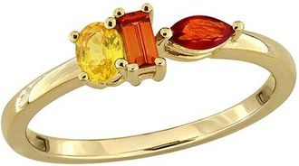 Rina Limor Silver 0.49 Ct. Tw. Multi-Color Sapphire Three-Stone Ring