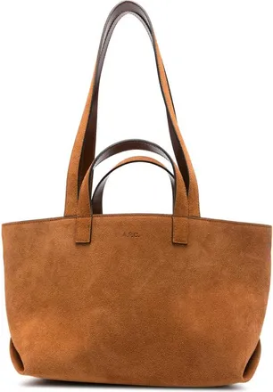 A.P.C. A. p.c. Logo-embossed Suede Tote Bag