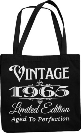 Generic 60th Birthday Totebag 1965 Vintage Limted Edition Aged To perfection (Black)