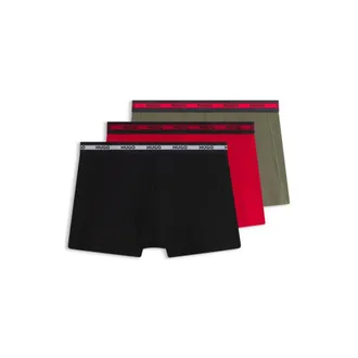 HUGO BOSS Three-pack of stretch-cotton trunks with logo waistbands