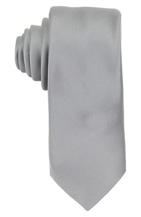 Brooklyn Brigade Mens Solid Satin X-Long Tie in Slate at Nordstrom