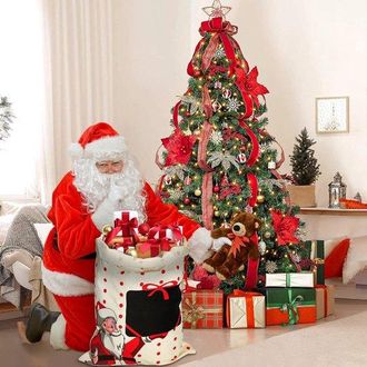 OEM Bolsa Navide&ntilde;a, Bolsa Grande De Lona Con Cord&oacute;n, Bolsa De Algod&oacute;n Para Manualidades, Art&iacute;culos Favoritos Para Guardar Paquetes Navide&ntilde;os Grandes
