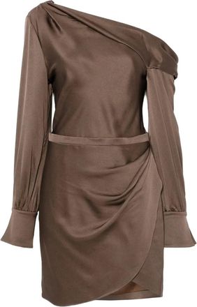 SIMKHAI Abito corto monospalla - Marrone
