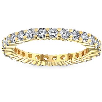 Pompeii3 1 1/2ct Prong Diamond Eternity Ring 14K Yellow Gold Size Selectable