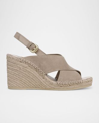 Vince Georgia Suede Espadrille Wedge Sandals
