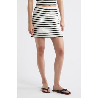 Rip Curl Bobby Stripe Skirt in Black/Off White at Nordstrom, Size Xx-Small