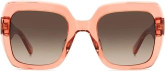 Kate Spade New York Peach/Dark Brown Shaded Zonnebrillen - Dames - Zonnebrillen - Bruin - 52 MM - Accessoires
