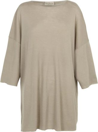 Cortana Oversized T-shirt van Virgin Wool - Dames - Shirts - Beige - S - Tops