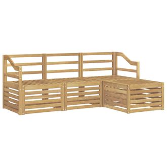 vidaXL Conjunto De Sof&aacute;s De Exterior 4 Pcs Blanco Vidaxl