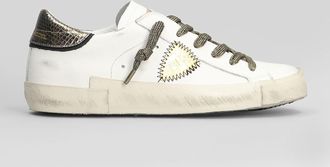 Philippe Model Prsx Low Sneakers In White Leather