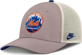 Nike New York Mets Cooperstown Rise Nike Mens MLB Adjustable Trucker Hat in Brown | NB1L0M6IM89-L4S