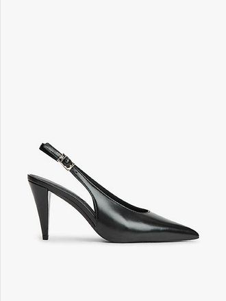 Tommy Hilfiger TH Monogram Leather Slingback High Heels