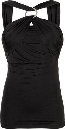 The Attico ruched halterneck dress - women - Polyester/Polyamide - 40 - Black