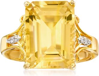 Ross-Simons Citrine Ring With White Topaz in 18kt Gold Over Sterling