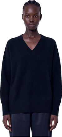 R&oacute;he Jersey Cl&aacute;sico de Cuello V - Knitwear - Mujer - Negro - 2XS