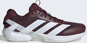adidas Adizero ubersonic 5 scarpe da tennis clay in bordeaux / argento metallizzato-Rosso