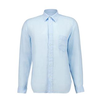 120% Lino Heren, Overhemden, Blauw, Maat: 4XL Linnen