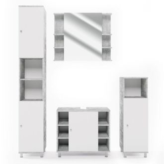 Vicco Conjunto De Muebles De Ba&ntilde;o Fynn, Hormig&oacute;n, 4 Piezas