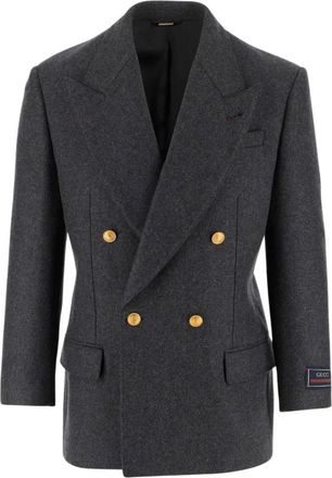 Gucci Elegante Blazer voor Formele Gelegenheden - Heren - Blazers - Grijs - XL - Wol - Jassen
