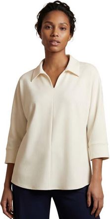 Jessica London Stretch Knit Crepe Trapeze Tunic in Ivory at Nordstrom, Size Medium