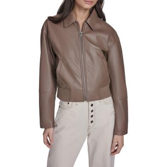 Levi's Faux Leather Bomber Jacket in Pine Bark at Nordstrom, Size X-Large