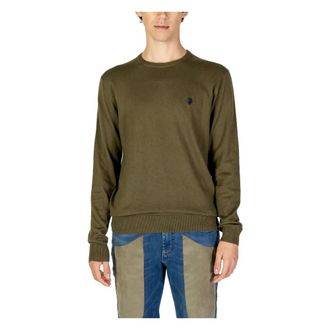 U.S.Polo Association U.s. Polo Assn., Truien & Vesten, Heren, Groen, XL, Katoen, Heren Gebreide Kleding Collectie: Herfst/Winter