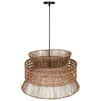 Wanderlust Deco L&aacute;mpara techo de ratan y yute marr&oacute;n d50x33h cm