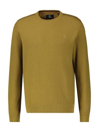 Lerros Strickpullover LERROS Crewneck Strickpullover, Herren, Gr. S, braun (dried tobacco), 100% Baumwolle, Pullover Strickpullover