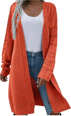Generic Ladies Clothing Plus Size Ladies Cardigans Womens Cardigan Mid Length Cardigan Sweater Coat Autumn and Winter Casual Long Sleeve Cardigans Jacket Wome