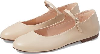 French Sole Lacey Flat Womens Beige Leather Almond Toe Mary Jane ZOGG977