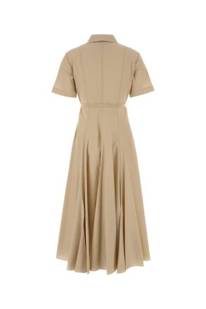 Tory Burch Womens Sand Poplin Shirt Dress Beige Exterior: Cotton Elastane Abiti