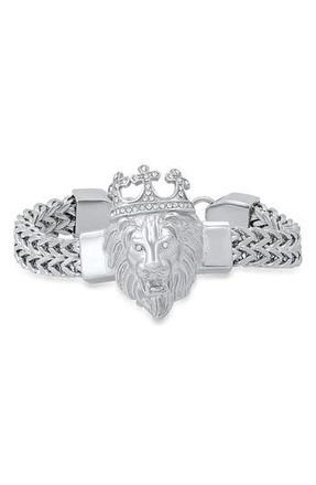 Steeltime Crystal Lion Bracelet in Metallic at Nordstrom Rack