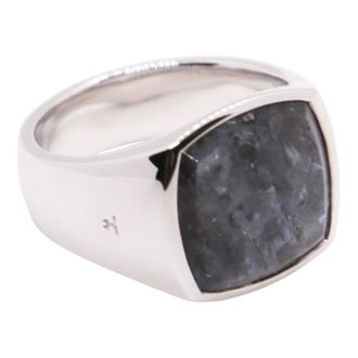 Tom Wood Accessoires, Dames, Grijs, ONE Size, Cushion Larvikiet Ring
