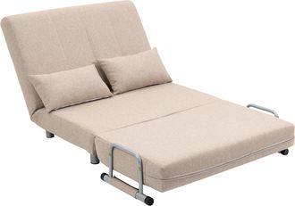 HOMCOM Homcom - Divano Letto 2 Posti, Letto 1 Piazza.5 Schienale Regolabile 102x82x81cm