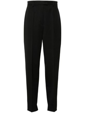 Prada pressed-crease tapered-leg trousers - Black