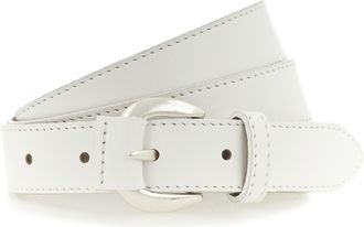 Tamaris Lederg&uuml;rtel TAMARIS, Damen, Gr. 110, weiss (wei&szlig;), Rindsleder, G&uuml;rtel Lederg&uuml;rtel, aus Leder teilbezogene Dornschliesse