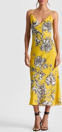 Alice & Olivia Kiro Floral Midi Dress in Blooming Wild Golden Hour at Nordstrom Rack, Size 14