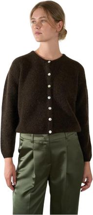 American Vintage Cropped Boxy Vest - Dames - Vesten - Bruin - L - Wol - Truien & Vesten