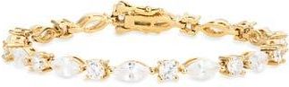 Nordstrom Rack Mixed Cubic Zirconia Tennis Bracelet in Clear- Gold at Nordstrom Rack