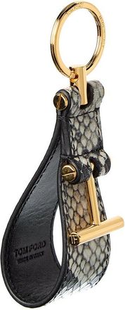 Tom Ford Snake-Embossed Leather Key Tag