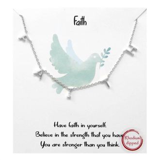 White Label Womens Faith Necklace In Silver