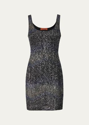 Missoni Sleeveless Degrade Sequined Knit Mini Dress
