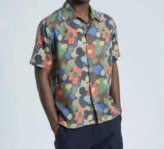 Far Afield Busey Yami Floral Button Down Shirt In Red / Multi