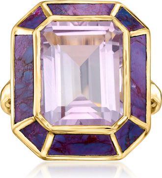 Ross-Simons Amethyst Ring With Purple Turquoise in 18kt Gold Over Sterling