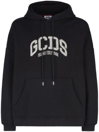 GCDS logo-embellished cotton hoodie - unisex - Cotton - L - Black