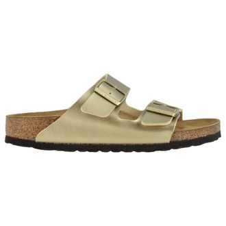 Birkenstock Arizona BS Birko-Flor Unisex Slides Sandals - Gold - Size:UK 7.5