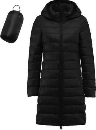Generic Puffer Jackets Women Black Long Winter Coat For Women Warm-Puffer Coat With Hood For Winter Warm Outwear Outdoor Hiking Womens Waterproof Packable Jac
