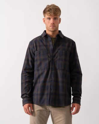 Belstaff Mens Outpost Shirt in Dark Grey Cotton - Size X-Large