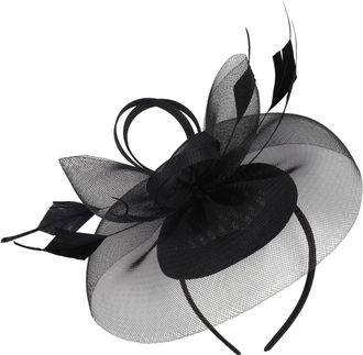 Generic Fascinator Hat Womens Headdress Wedding Hats Hat Clip Veil Headband Tea Party Mesh Headwear Women Pillbox Hat Hair Accessories for Church Halloween Co