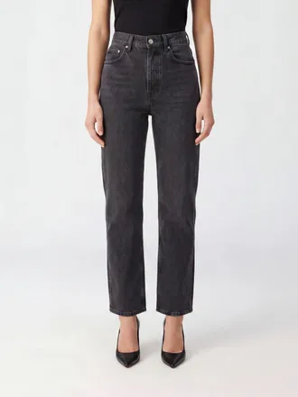 Anine Bing Jeans Jane cropped a vita alta in denim stretch